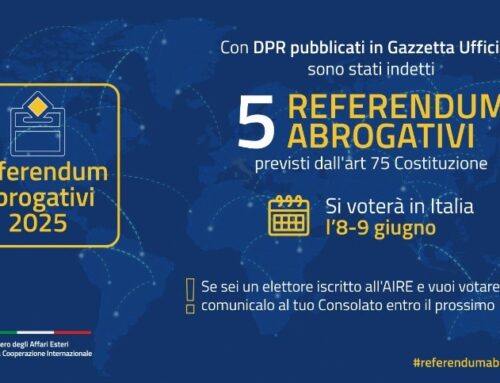 Referéndum del 8 y 9 de junio de 2025. Posibilidad para los inscritos en la AIRE de votar en Italia