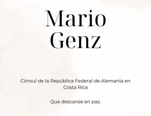 La Cámara de Industria y Comercio Ítalo-Costarricense expresa sus más sinceras condolencias por el fallecimiento del Sr. Mario Genz, Cónsul de Alemania en Costa Rica.